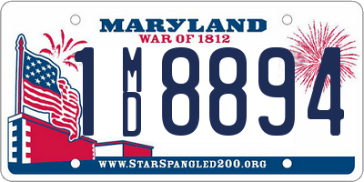 MD license plate 1MD8894