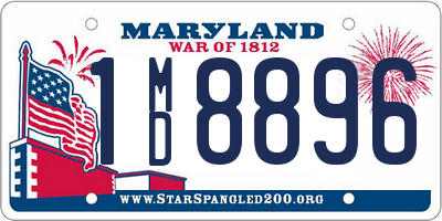 MD license plate 1MD8896
