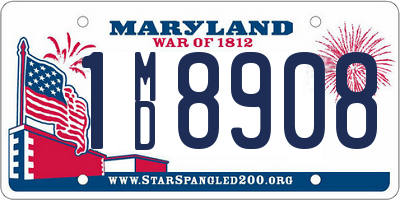 MD license plate 1MD8908