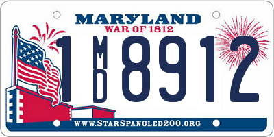 MD license plate 1MD8912