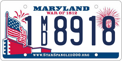 MD license plate 1MD8918