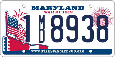 MD license plate 1MD8938