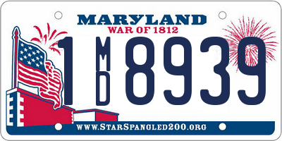 MD license plate 1MD8939