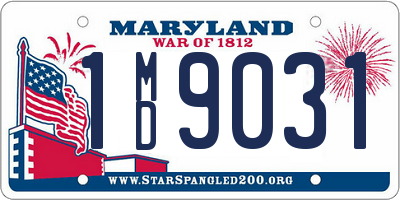 MD license plate 1MD9031