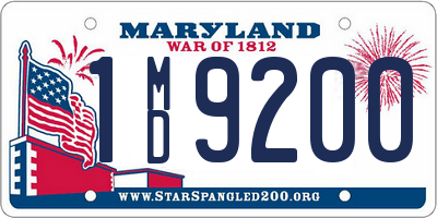 MD license plate 1MD9200