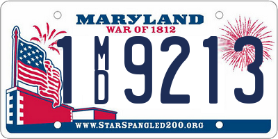 MD license plate 1MD9213