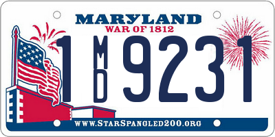 MD license plate 1MD9231