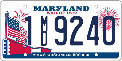 MD license plate 1MD9240