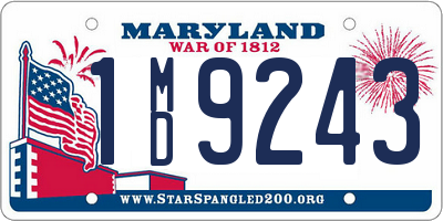 MD license plate 1MD9243