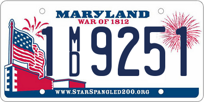 MD license plate 1MD9251