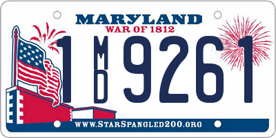 MD license plate 1MD9261