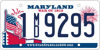 MD license plate 1MD9295