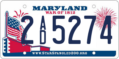 MD license plate 2AD5274