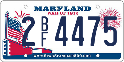 MD license plate 2BF4475