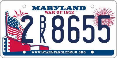 MD license plate 2BK8655