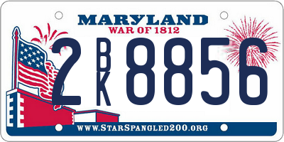 MD license plate 2BK8856