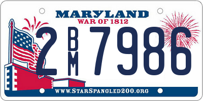 MD license plate 2BM7986