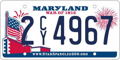 MD license plate 2CY4967