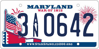 MD license plate 3AN0642