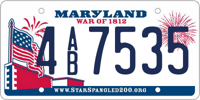 MD license plate 4AB7535