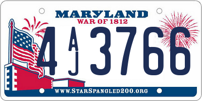 MD license plate 4AJ3766
