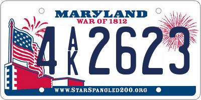 MD license plate 4AK2623