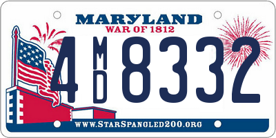 MD license plate 4MD8332