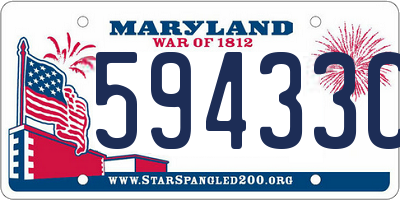MD license plate 59433CF