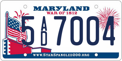 MD license plate 5AD7004