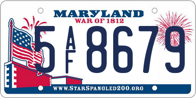 MD license plate 5AF8679