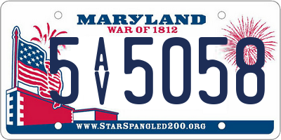 MD license plate 5AV5058