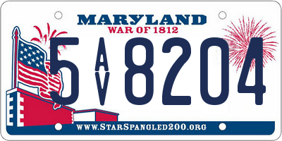 MD license plate 5AV8204