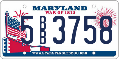 MD license plate 5BB3758
