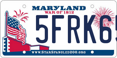 MD license plate 5FRK65