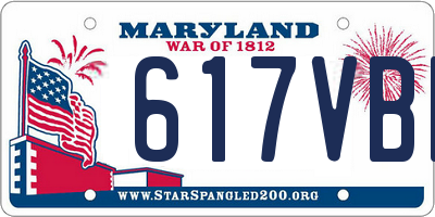 MD license plate 617VBR