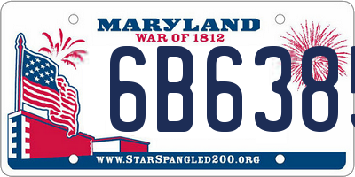MD license plate 6B6385