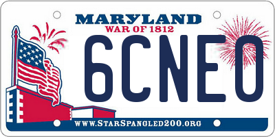MD license plate 6CNE01