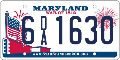 MD license plate 6DA1630