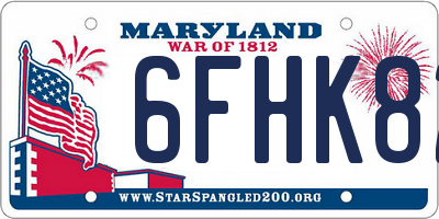 MD license plate 6FHK82