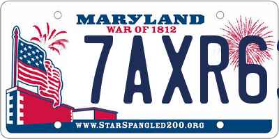 MD license plate 7AXR63
