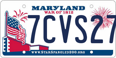 MD license plate 7CVS273