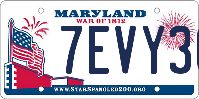 MD license plate 7EVY30