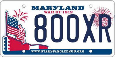 MD license plate 800XRW