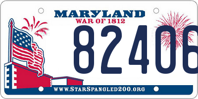 MD license plate 82406