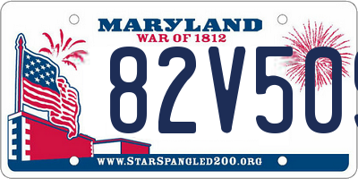 MD license plate 82V509