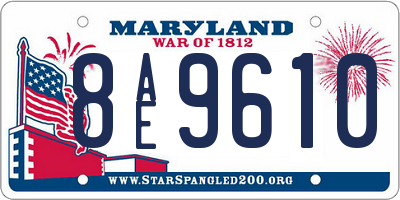 MD license plate 8AE9610
