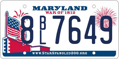 MD license plate 8BL7649