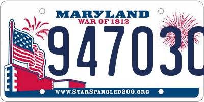MD license plate 94703CD