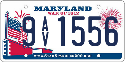 MD license plate 9AV1556