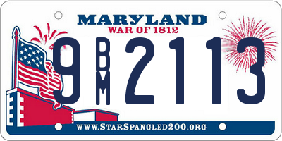 MD license plate 9BM2113